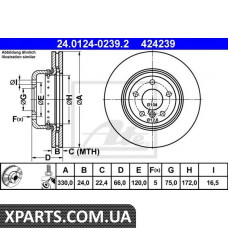 Тормозной диск ATE - 24012402392