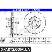Гальмівний диск ATE - 24012501081 Гальмівний диск ATE - 24012501081