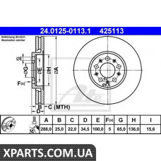 Тормозной диск ATE - 24012501131
