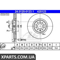 Гальмівний диск ATE - 24012501231