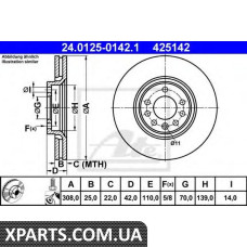 Тормозной диск ATE - 24012501421