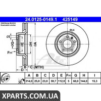 Гальмівний диск ATE - 24012501491