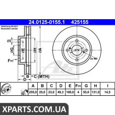 Тормозной диск ATE - 24012501551