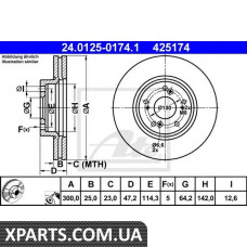 Тормозной диск ATE - 24012501741