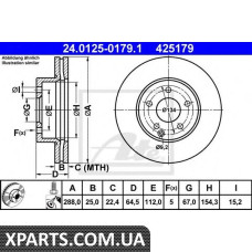 Тормозной диск ATE - 24012501791