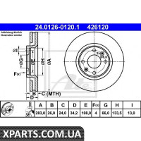 Гальмівний диск ATE - 24012601201