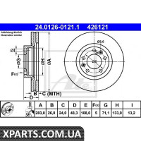 Гальмівний диск ATE - 24012601211