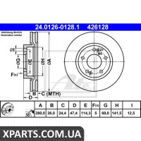 Гальмівний диск ATE - 24012601281 Гальмівний диск ATE - 24012601281