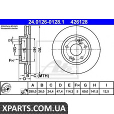 Тормозной диск ATE - 24012601281