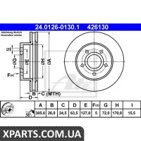 Гальмівний диск ATE - 24012601301