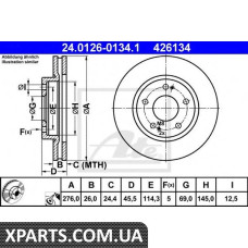 Тормозной диск ATE - 24012601341