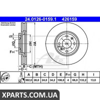 Гальмівний диск ATE - 24012601591 Гальмівний диск ATE - 24012601591