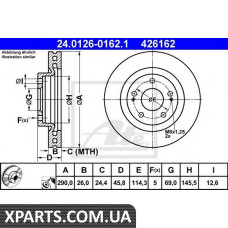 Тормозной диск ATE - 24012601621