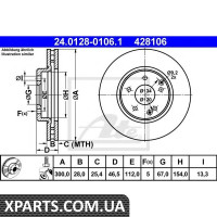 Гальмівний диск ATE - 24012801061