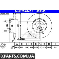 Гальмівний диск ATE - 24012801451