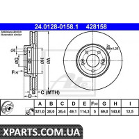 Гальмівний диск ATE - 24012801581