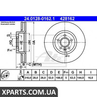 Гальмівний диск ATE - 24012801621