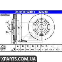 Гальмівний диск ATE - 24012802401