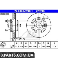 Гальмівний диск ATE - 24012802481