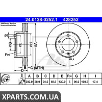 Гальмівний диск ATE - 24012802521