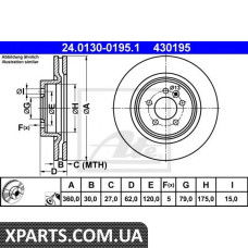 Тормозной диск ATE - 24013001951