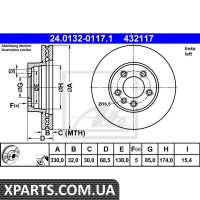 Тормозной диск ATE - 24013201171