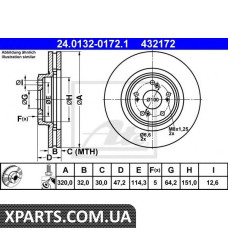 Тормозной диск ATE - 24013201721
