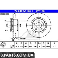 Гальмівний диск ATE - 24012601701