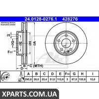 Гальмівний диск ATE - 24012802761