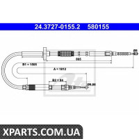 Трос, стояночная тормозная система ATE - 24372701552