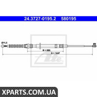 Трос, стоянкова гальмівна система ATE - 24372701952