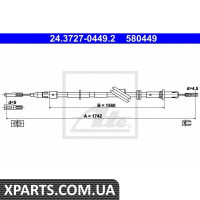 Трос, стоянкова гальмівна система ATE - 24372704492