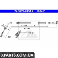 Трос, стоянкова гальмівна система ATE - 24372704512
