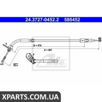 Трос, стоянкова гальмівна система ATE - 24372704522