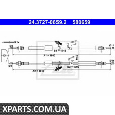 Трос, стояночная тормозная система ATE - 24372706592