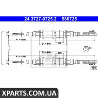 Трос, стоянкова гальмівна система ATE - 24372707252