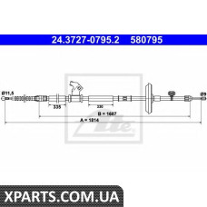 Трос, стояночная тормозная система ATE - 24372707952