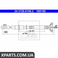 Трос, управління зчепленням ATE - 24372801082