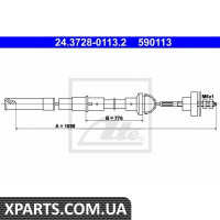 Трос, управління зчепленням ATE - 24372801132