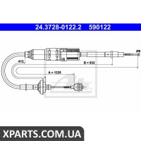 Трос, управління зчепленням ATE - 24372801222