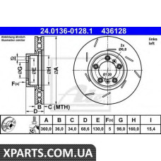 Гальмівний диск ATE - 24013601281