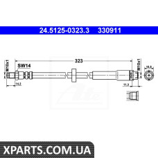 Шланг тормозной AUDI A6  05-11 TYL ATE 24512503233