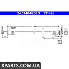 Шланг гальмівний ATE 24514802803