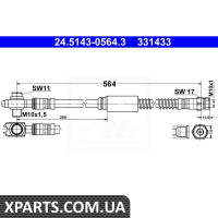 Шланг гальмівний ATE 24514305643
