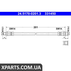 Шланг тормозной BMW 5 E34 88-95 TYL ATE 24517002013