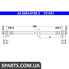 Шланг гальмівний VW PASSTA 84-93 TYL ATE 24520401803