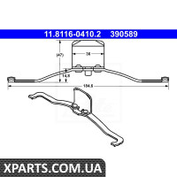 Комплектуючі гальмівних колодок AUDI A6 04-11 PRZOD ATE 11811604102