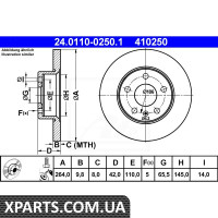 Диск гальмівний ATE 24011002501