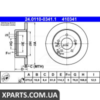 Диск гальмівний KIA CARENS III 20CRDI -9 ATE 24011003411