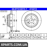 Диск гальмівний задній 300mm VITO W447 14- ATE 24011202131